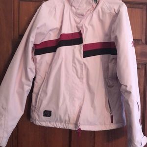 Pale pink  Helly Hansen ski jacket.